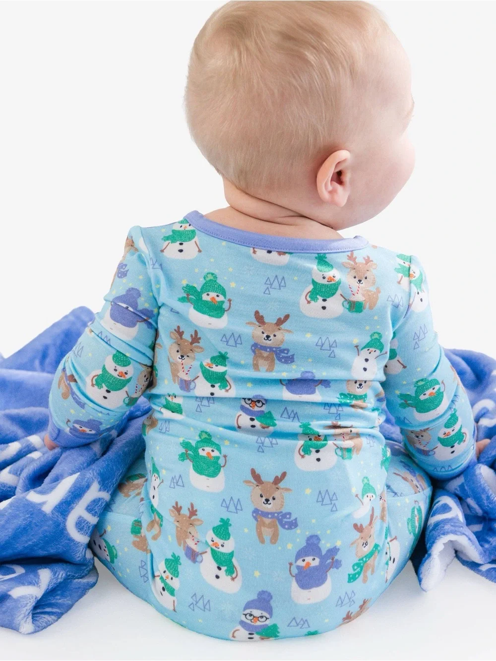 Ruggedbutts Softsnooze Winter Snowman Deer Holiday Convertible Romper